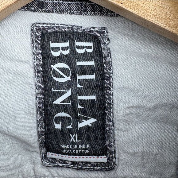 Billabong Men's Long Sleeve Button-Up Shirt XL Gray 100% Cotton Casual - Picture 5 of 9